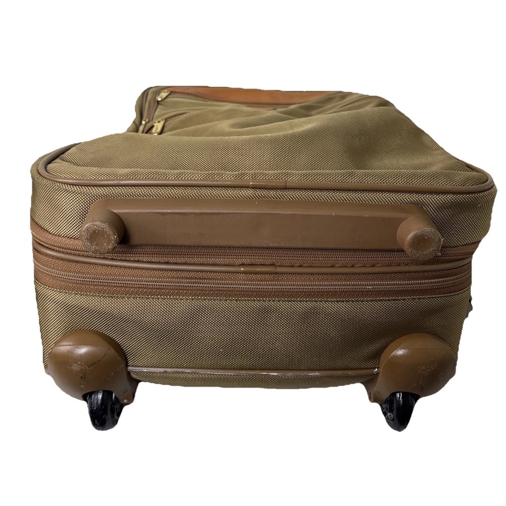 Hartmann Expandable 22" Carry On Suitcase Wheels/Rolling Leather Trim Luggage - Picture 9 of 16